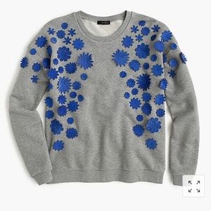 J Crew Embellished Flower Sweatshirt